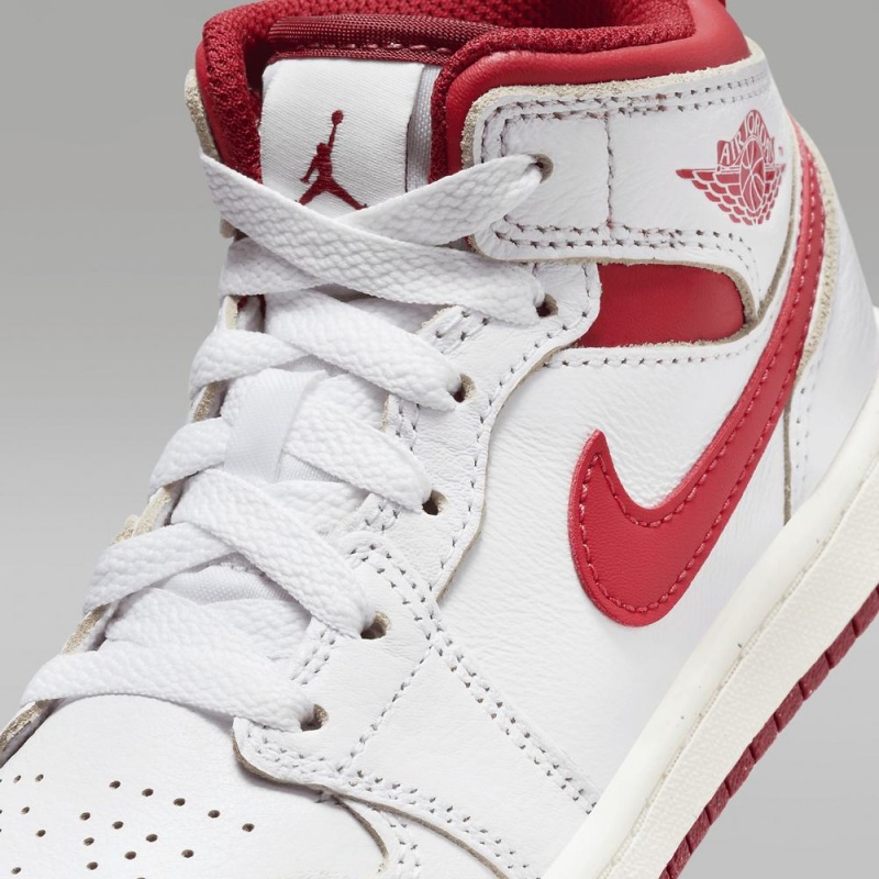 Nike Jordan 1 Mid SE Schoenen Kinderen Wit Rood Nederland | 591762-DIH