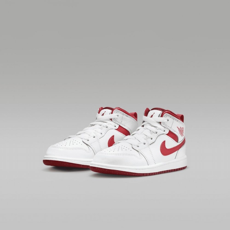 Nike Jordan 1 Mid SE Schoenen Kinderen Wit Rood Nederland | 591762-DIH