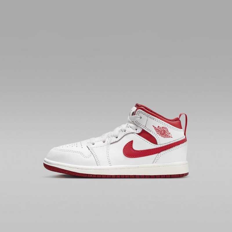 Nike Jordan 1 Mid SE Schoenen Kinderen Wit Rood Nederland | 591762-DIH