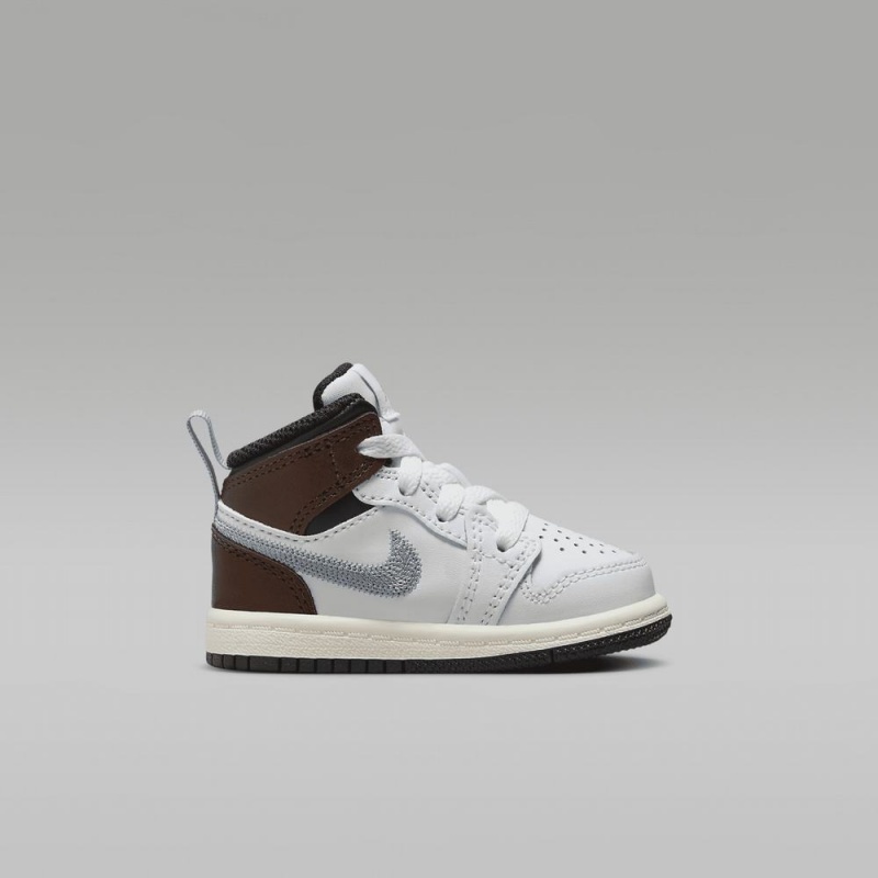 Nike Jordan 1 Mid SE Schoenen Kinderen Wit Chocola Nederland | 504781-DAM