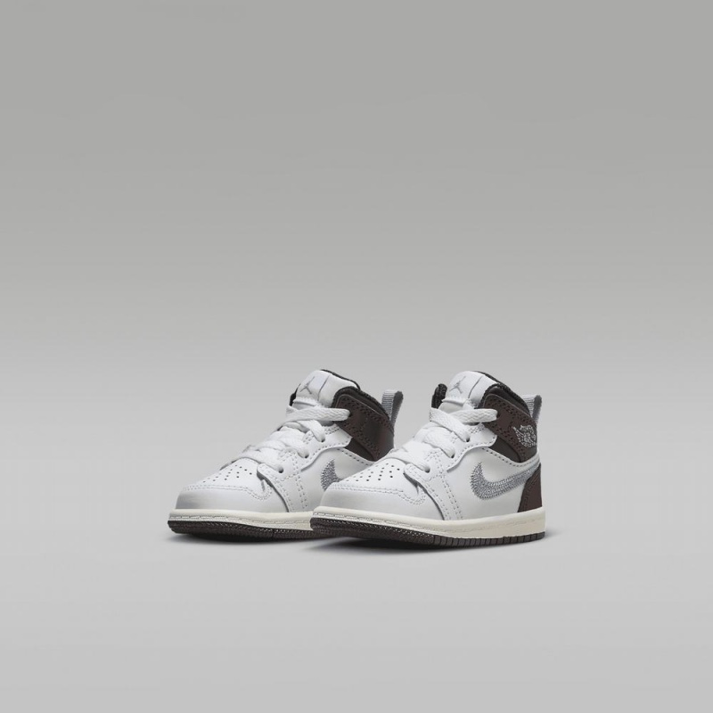 Nike Jordan 1 Mid SE Schoenen Kinderen Wit Chocola Nederland | 504781-DAM