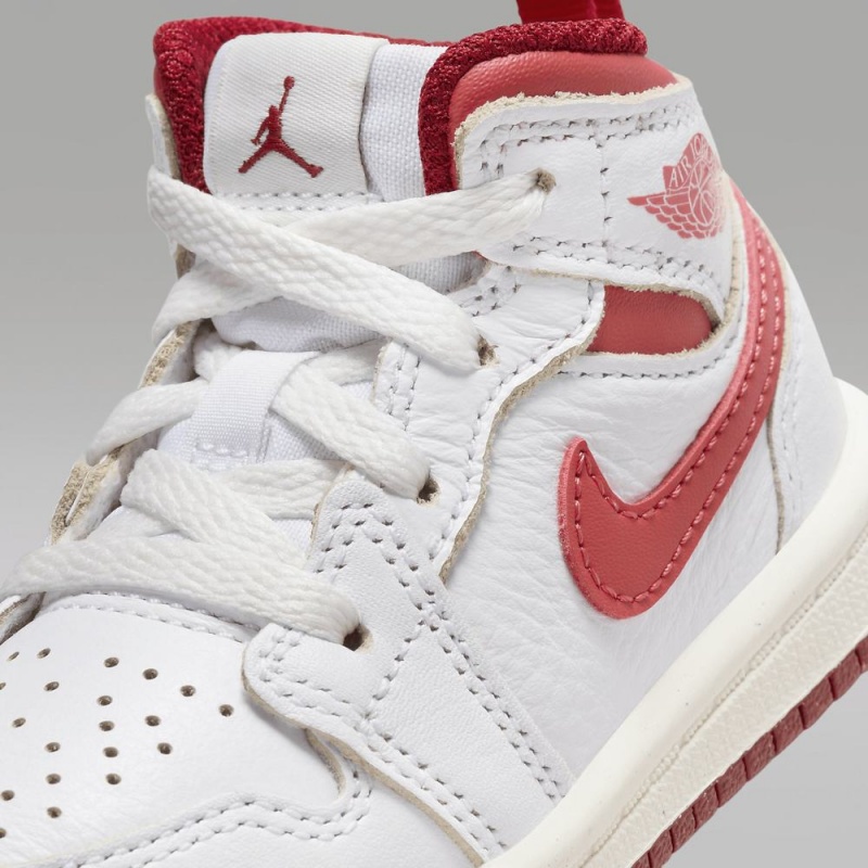 Nike Jordan 1 Mid SE Schoenen Kinderen Wit Rood Nederland | 205137-IUZ