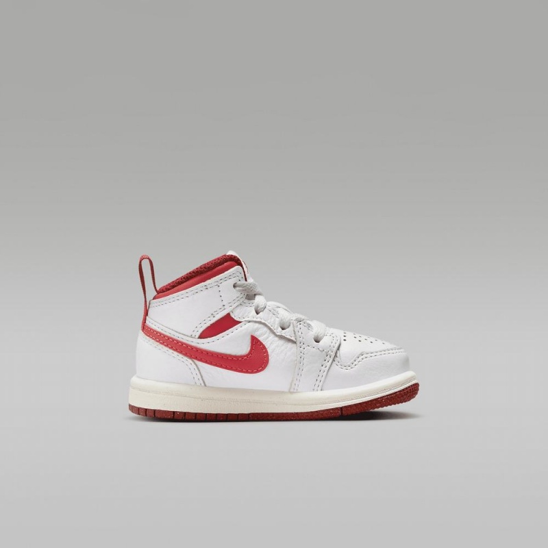 Nike Jordan 1 Mid SE Schoenen Kinderen Wit Rood Nederland | 205137-IUZ