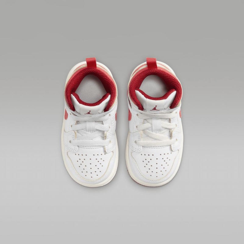 Nike Jordan 1 Mid SE Schoenen Kinderen Wit Rood Nederland | 205137-IUZ