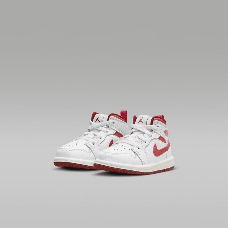 Nike Jordan 1 Mid SE Schoenen Kinderen Wit Rood Nederland | 205137-IUZ
