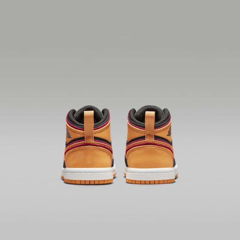 Nike Jordan 1 Mid SE Schoenen Kinderen Zwart Geel Nederland | 638074-KIQ
