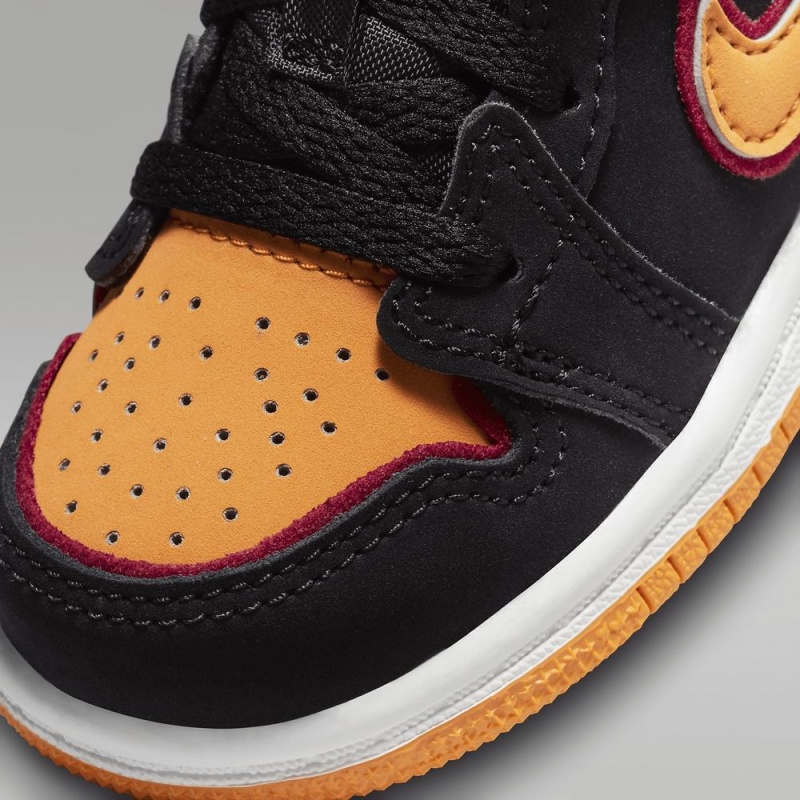 Nike Jordan 1 Mid SE Schoenen Kinderen Zwart Geel Nederland | 638074-KIQ