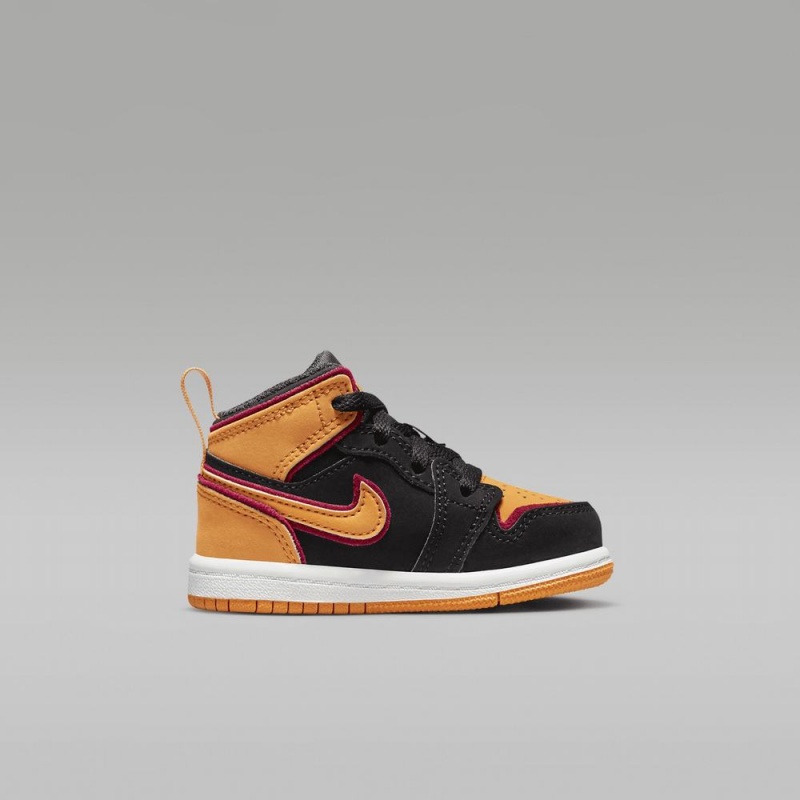 Nike Jordan 1 Mid SE Schoenen Kinderen Zwart Geel Nederland | 638074-KIQ