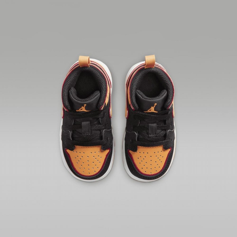 Nike Jordan 1 Mid SE Schoenen Kinderen Zwart Geel Nederland | 638074-KIQ