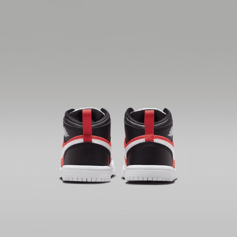 Nike Jordan 1 Mid SE Schoenen Kinderen Zwart Wit Rood Nederland | 739245-DRJ