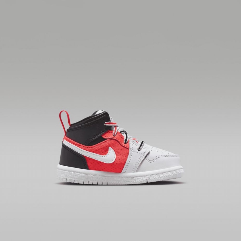 Nike Jordan 1 Mid SE Schoenen Kinderen Zwart Wit Rood Nederland | 739245-DRJ