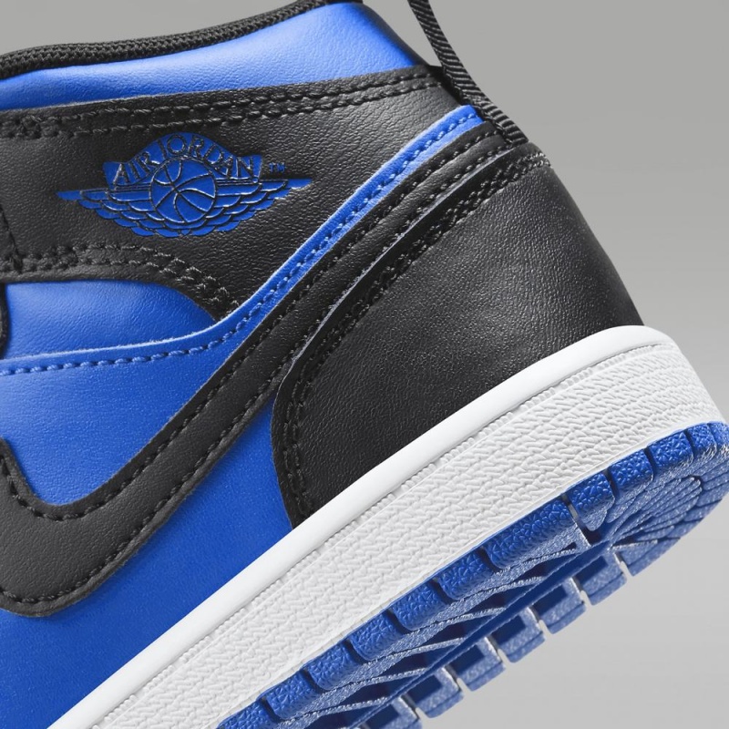Nike Jordan 1 Mid Schoenen Kinderen Blauw Zwart Nederland | 471923-FVB
