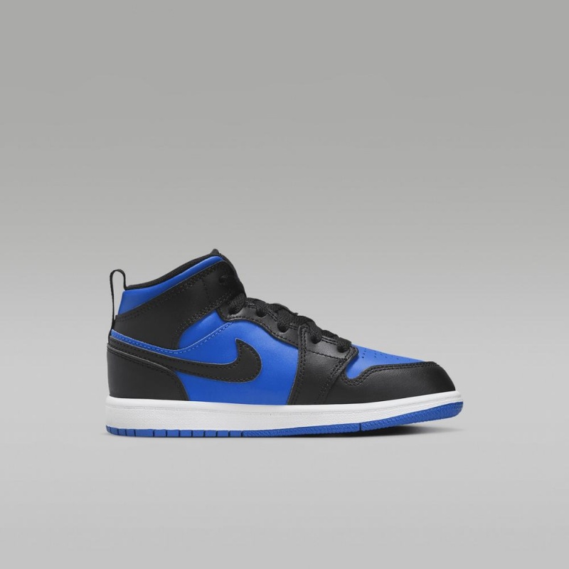 Nike Jordan 1 Mid Schoenen Kinderen Blauw Zwart Nederland | 471923-FVB