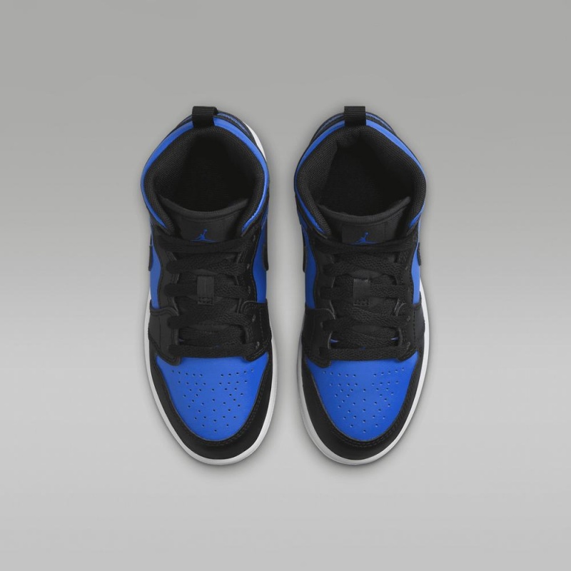 Nike Jordan 1 Mid Schoenen Kinderen Blauw Zwart Nederland | 471923-FVB