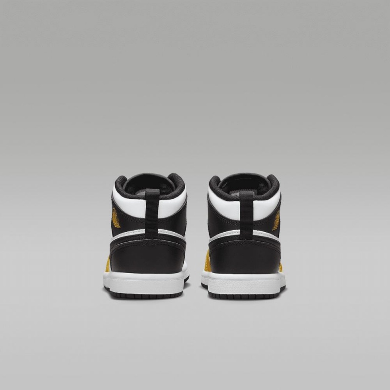 Nike Jordan 1 Mid Schoenen Kinderen Geel Zwart Wit Nederland | 429176-FJO