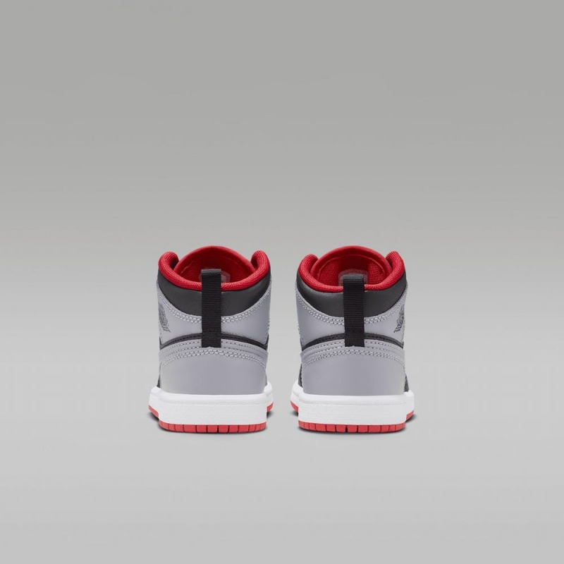 Nike Jordan 1 Mid Schoenen Kinderen Grijs Zwart Nederland | 572930-FPR