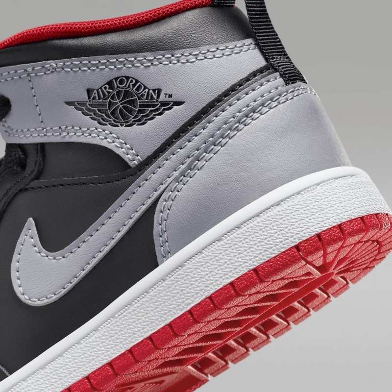 Nike Jordan 1 Mid Schoenen Kinderen Grijs Zwart Nederland | 572930-FPR