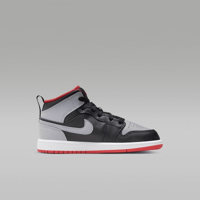 Nike Jordan 1 Mid Schoenen Kinderen Grijs Zwart Nederland | 572930-FPR