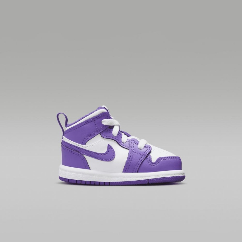 Nike Jordan 1 Mid Schoenen Kinderen Paars Wit Nederland | 138054-KFD