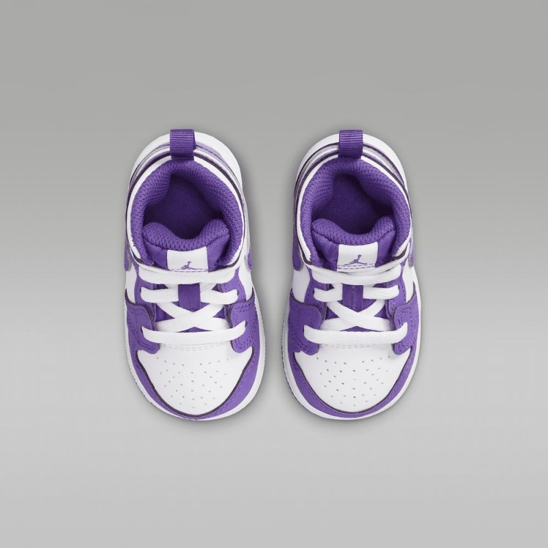 Nike Jordan 1 Mid Schoenen Kinderen Paars Wit Nederland | 138054-KFD