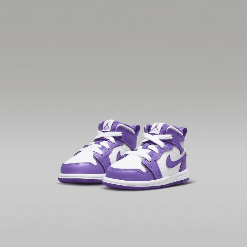 Nike Jordan 1 Mid Schoenen Kinderen Paars Wit Nederland | 138054-KFD