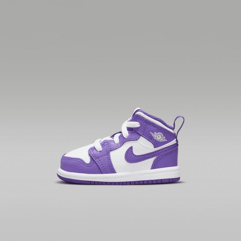Nike Jordan 1 Mid Schoenen Kinderen Paars Wit Nederland | 138054-KFD