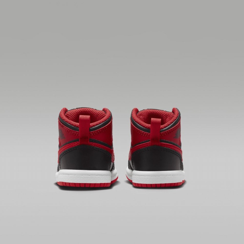 Nike Jordan 1 Mid Schoenen Kinderen Rood Zwart Nederland | 039258-DFH