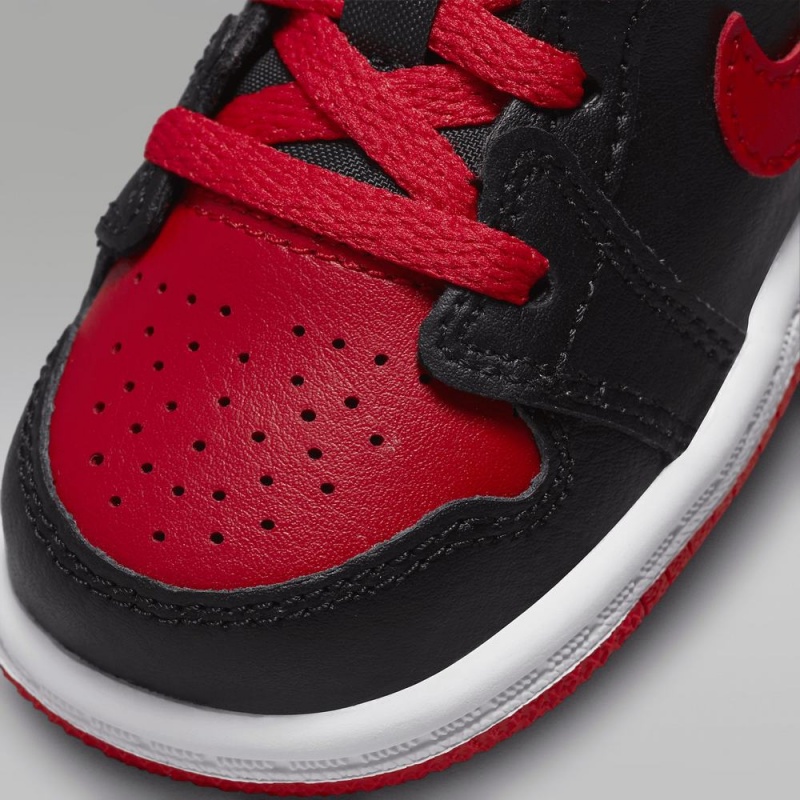 Nike Jordan 1 Mid Schoenen Kinderen Rood Zwart Nederland | 039258-DFH