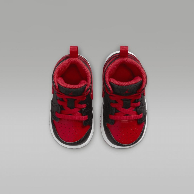 Nike Jordan 1 Mid Schoenen Kinderen Rood Zwart Nederland | 039258-DFH