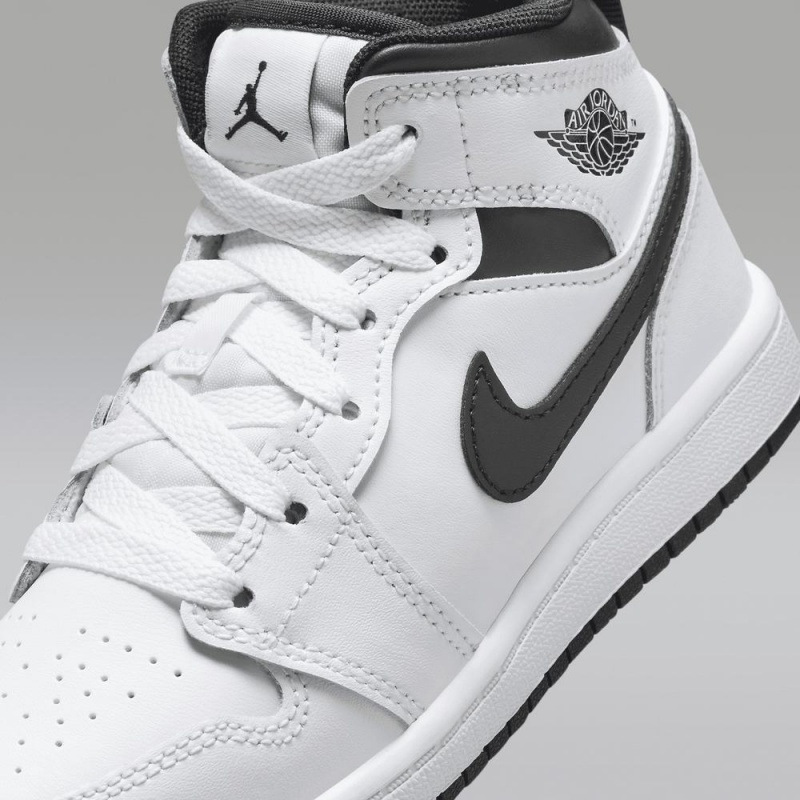 Nike Jordan 1 Mid Schoenen Kinderen Wit Zwart Nederland | 439180-PFC