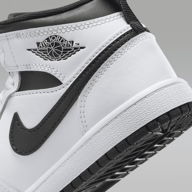 Nike Jordan 1 Mid Schoenen Kinderen Wit Zwart Nederland | 439180-PFC