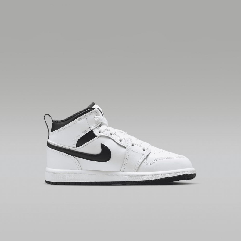 Nike Jordan 1 Mid Schoenen Kinderen Wit Zwart Nederland | 439180-PFC