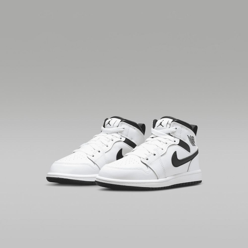 Nike Jordan 1 Mid Schoenen Kinderen Wit Zwart Nederland | 439180-PFC