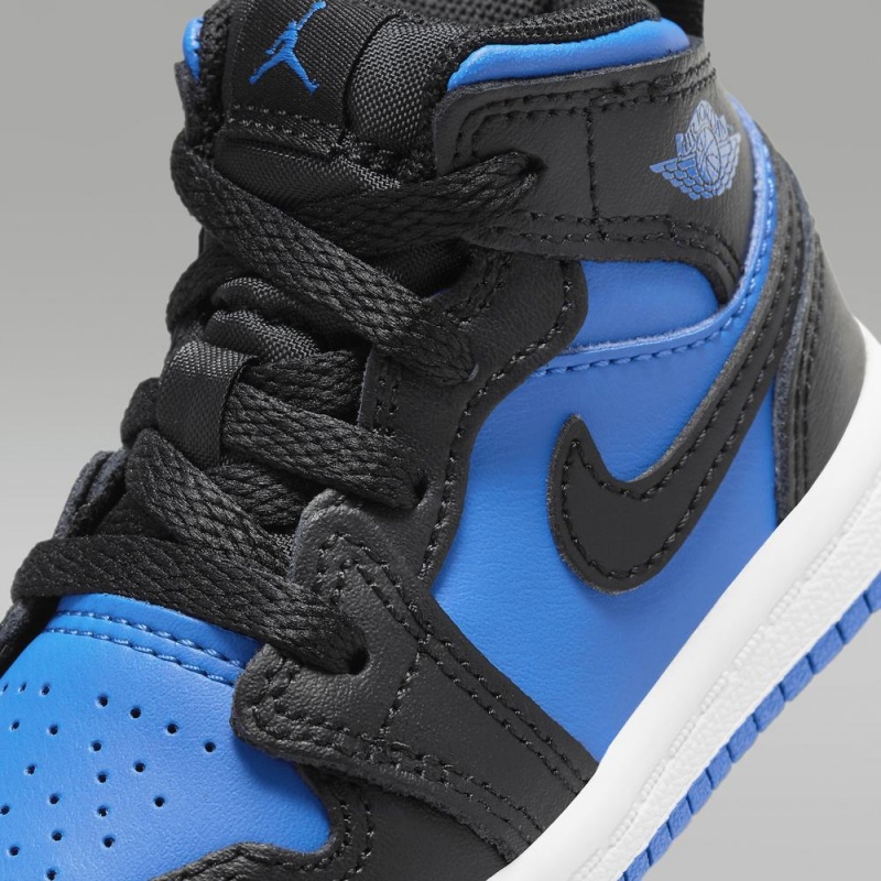 Nike Jordan 1 Mid Schoenen Kinderen Zwart Blauw Nederland | 982305-ZHR