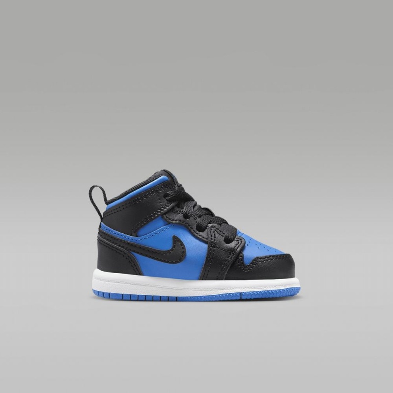 Nike Jordan 1 Mid Schoenen Kinderen Zwart Blauw Nederland | 982305-ZHR