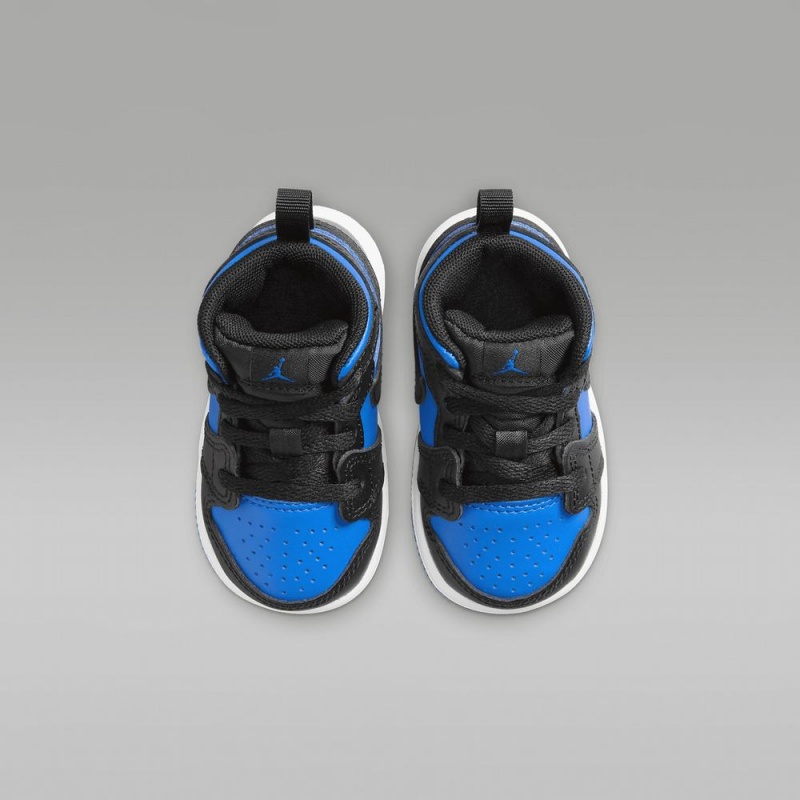 Nike Jordan 1 Mid Schoenen Kinderen Zwart Blauw Nederland | 982305-ZHR
