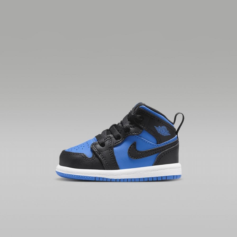 Nike Jordan 1 Mid Schoenen Kinderen Zwart Blauw Nederland | 982305-ZHR