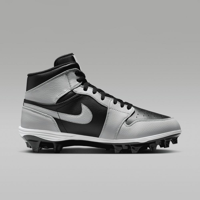 Nike Jordan 1 Mid TD Schoenen Heren Metal Zilver Zwart Nederland | 483165-KZV