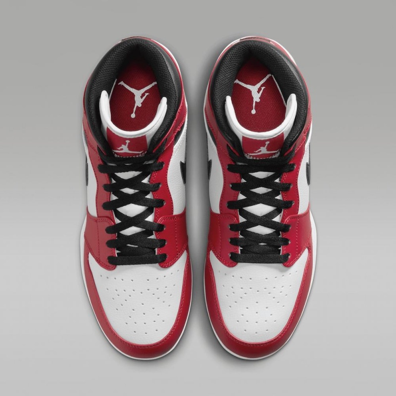 Nike Jordan 1 Mid TD Schoenen Heren Wit Rood Zwart Nederland | 781690-FOS