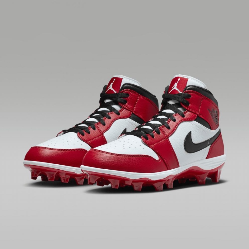 Nike Jordan 1 Mid TD Schoenen Heren Wit Rood Zwart Nederland | 781690-FOS