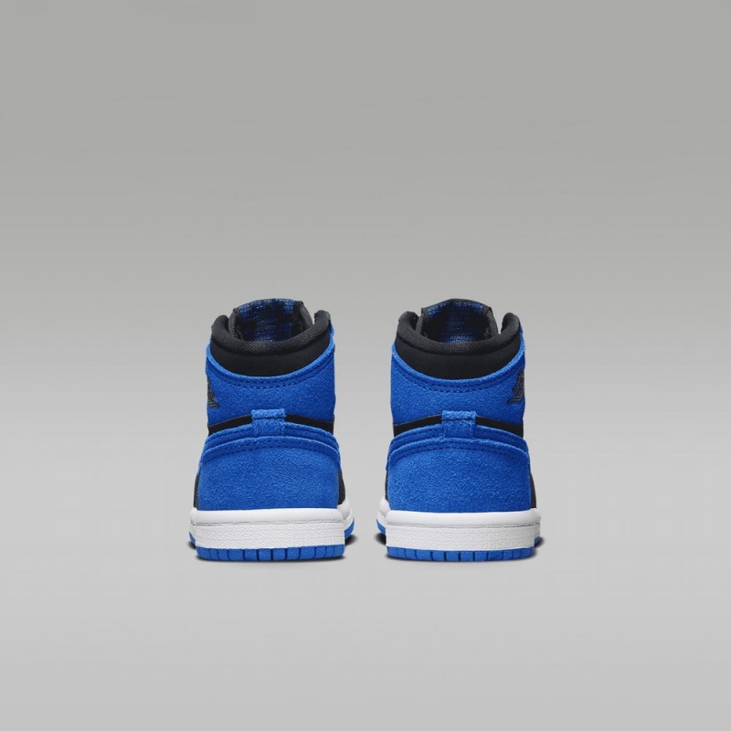 Nike Jordan 1 Retro High OG Schoenen Kinderen Zwart Wit Koningsblauw Blauw Nederland | 684752-IST