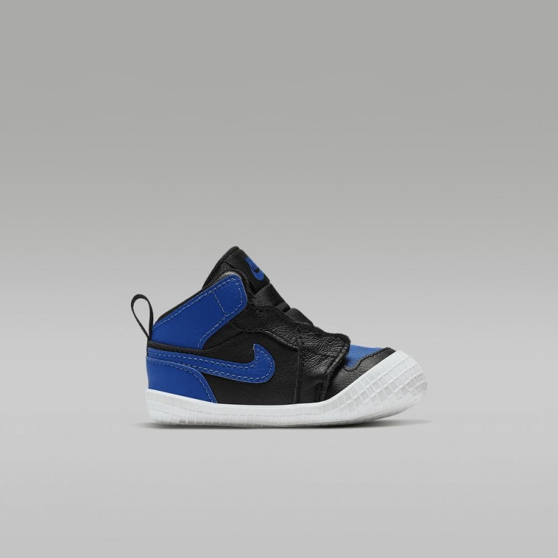 Nike Jordan 1 Schoenen Kinderen Zwart Wit Koningsblauw Nederland | 728569-NXH