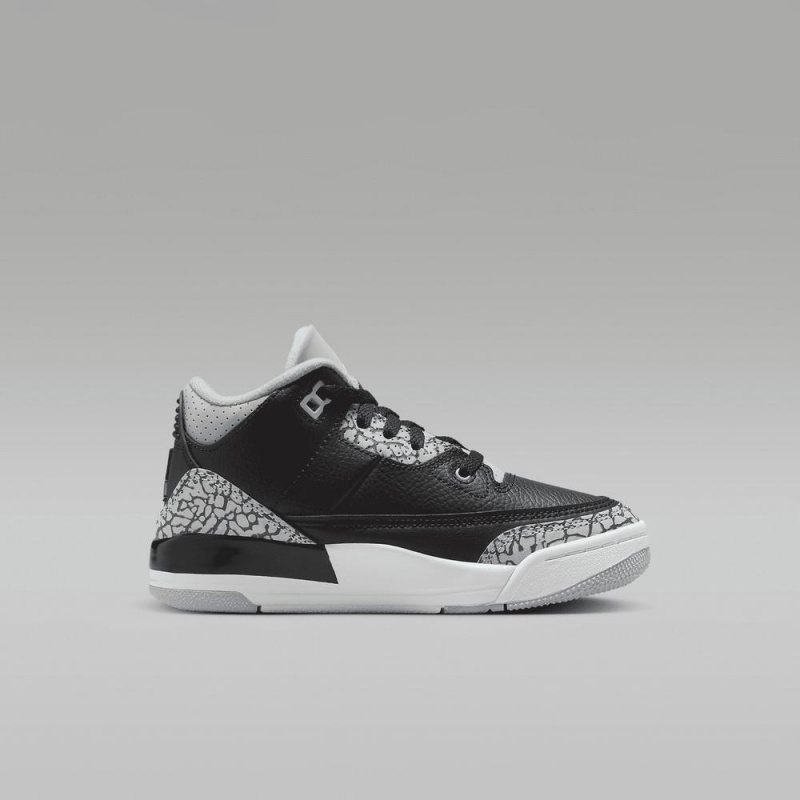 Nike Jordan 3 Retro Schoenen Kinderen Zwart Grijs Wit Groen Nederland | 918357-ZXO
