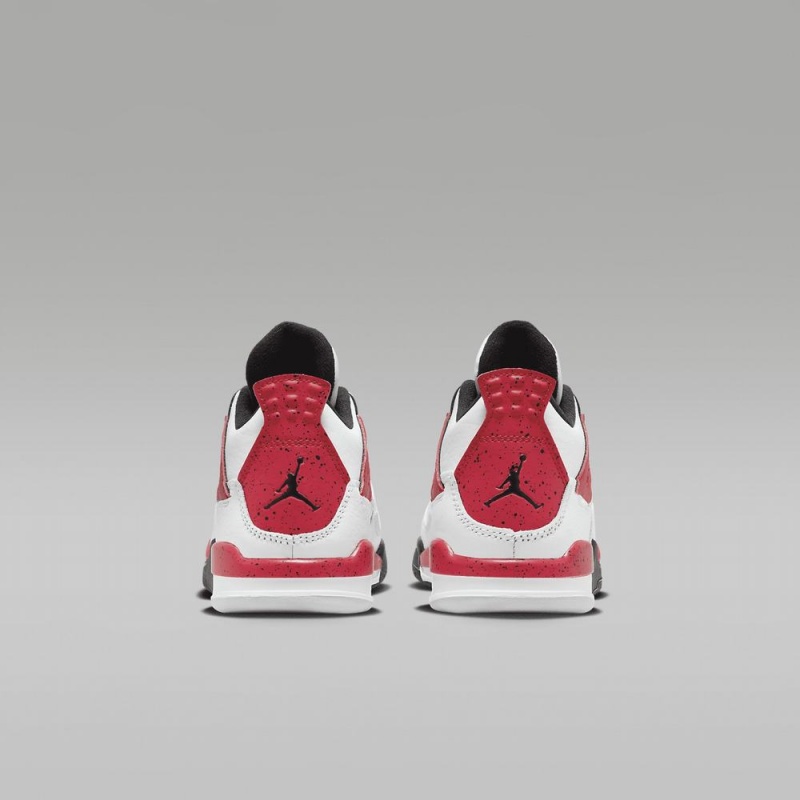 Nike Jordan 4 Retro Schoenen Kinderen Wit Zwart Grijs Rood Nederland | 416385-RPA