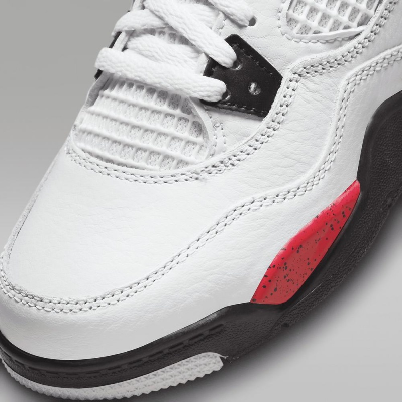 Nike Jordan 4 Retro Schoenen Kinderen Wit Zwart Grijs Rood Nederland | 416385-RPA
