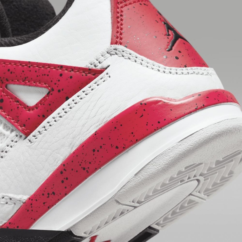 Nike Jordan 4 Retro Schoenen Kinderen Wit Zwart Grijs Rood Nederland | 416385-RPA