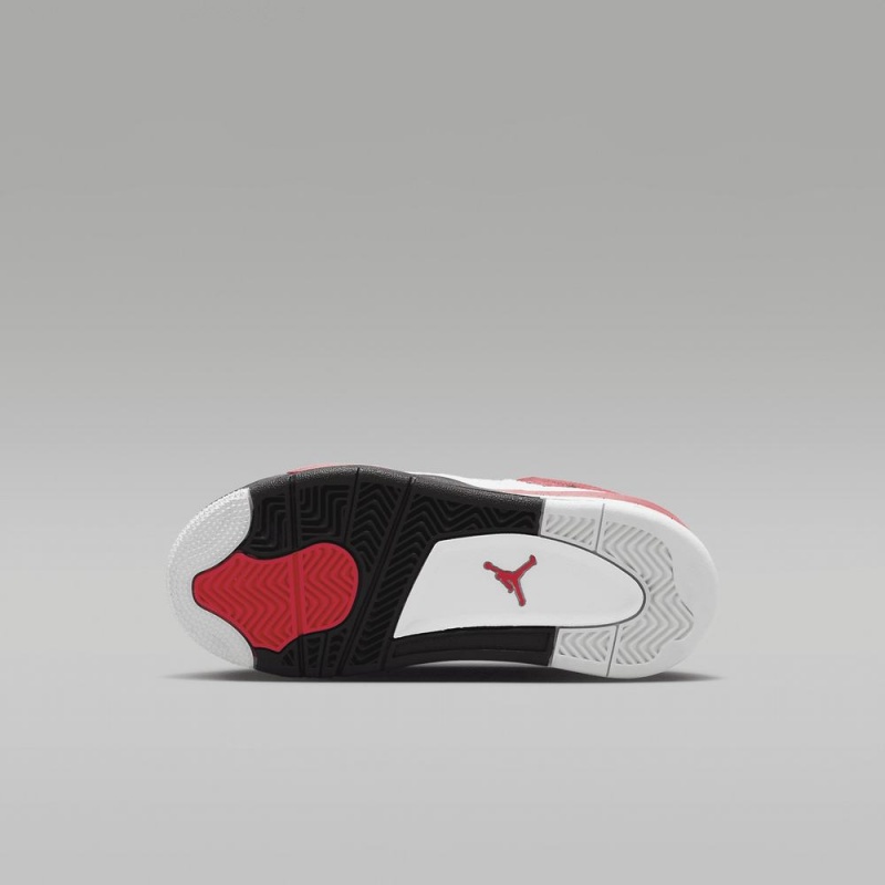 Nike Jordan 4 Retro Schoenen Kinderen Wit Zwart Grijs Rood Nederland | 416385-RPA