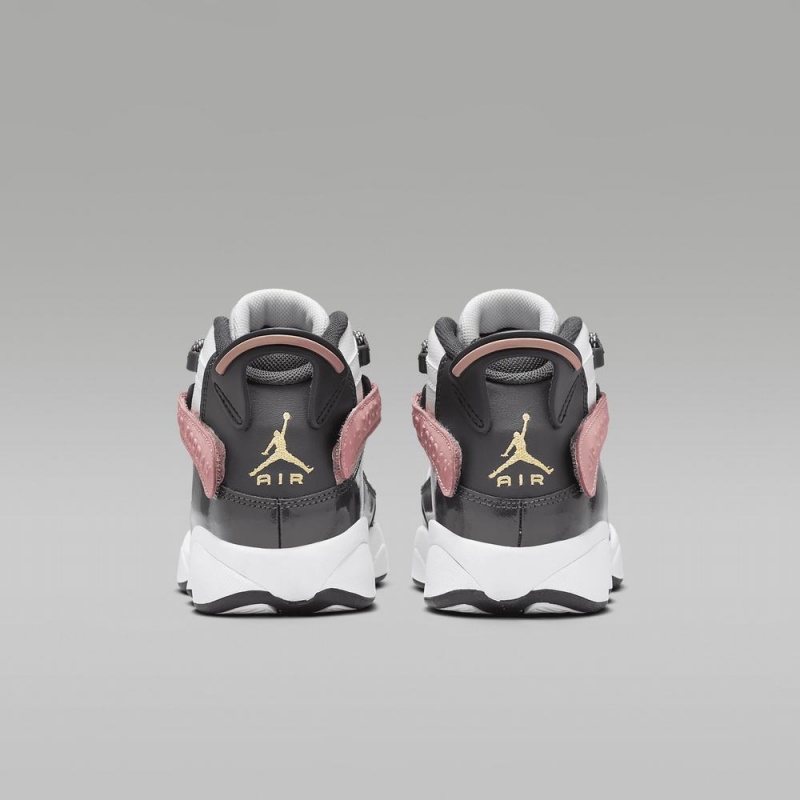 Nike Jordan 6 Rings Schoenen Kinderen Zwart Wit Roze Nederland | 625013-SVH