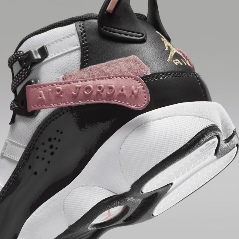 Nike Jordan 6 Rings Schoenen Kinderen Zwart Wit Roze Nederland | 625013-SVH