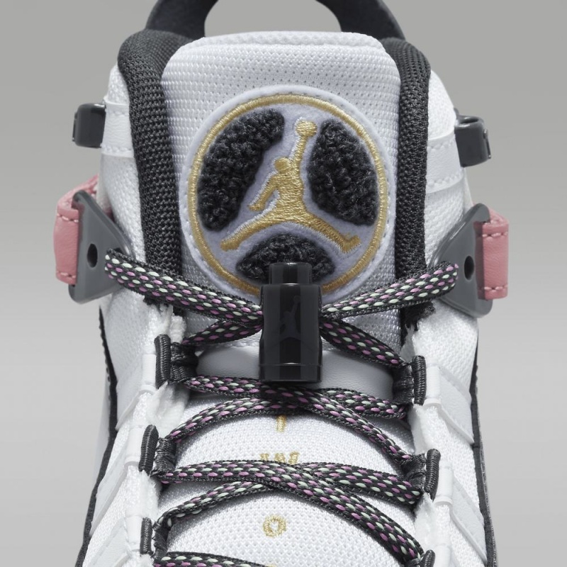 Nike Jordan 6 Rings Schoenen Kinderen Zwart Wit Roze Nederland | 625013-SVH